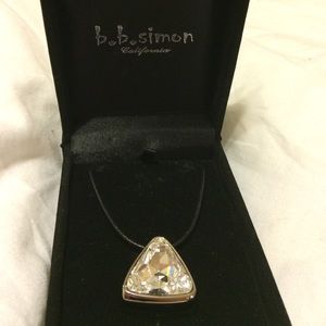 b.b.simon Triangle Pendent Leather Necklace