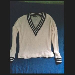 Pale Pink V Neck Sweater.