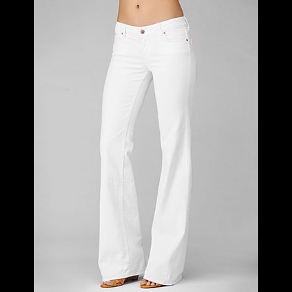 white denim bootcut jeans