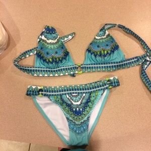 Blue pattern bikini