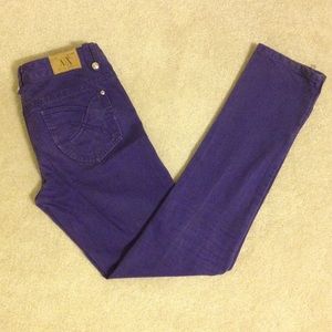 Armani Exchange Purple Skinny Jeans