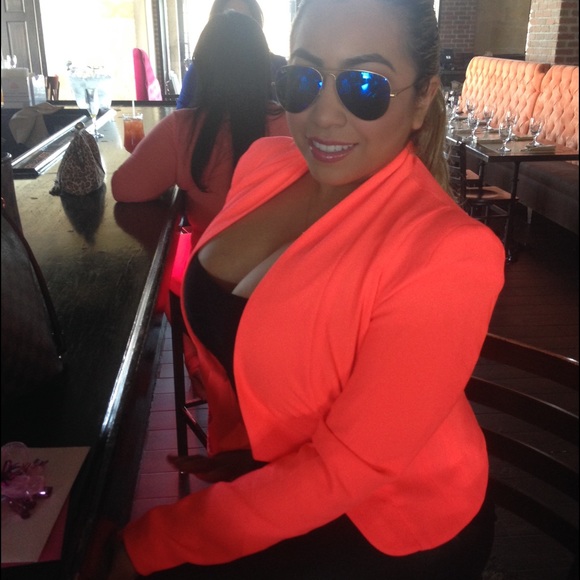 Neon coral blazer