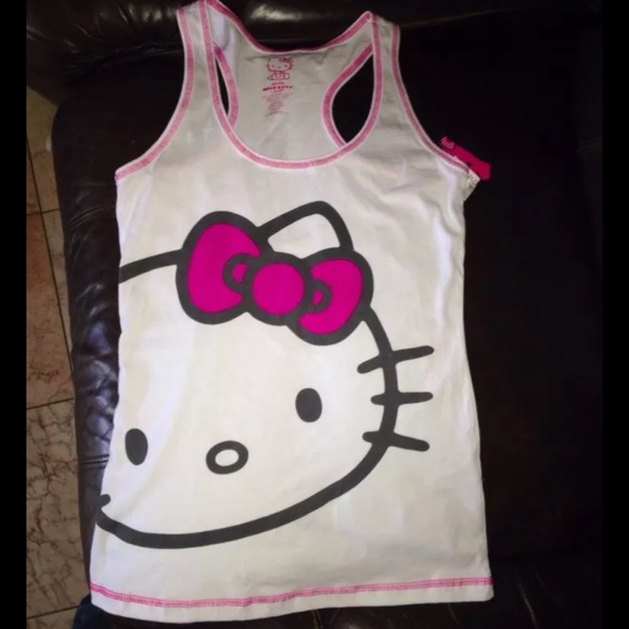 Sanrio Tops - Hello Kitty White Racer Back Tank Sleeveless XS