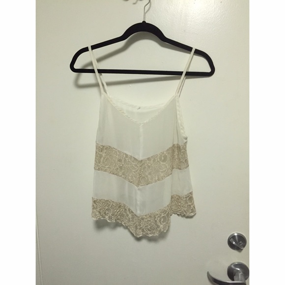 Topshop Tops - Cream and lace top from top shop!