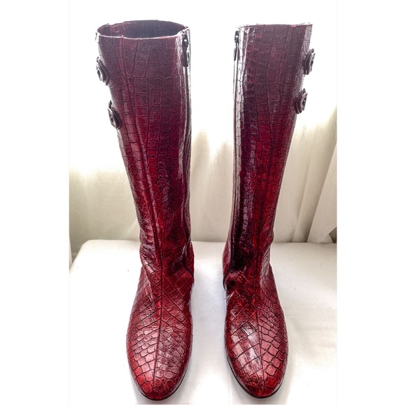 Donald J. Pliner Red Riding Boots 🐊