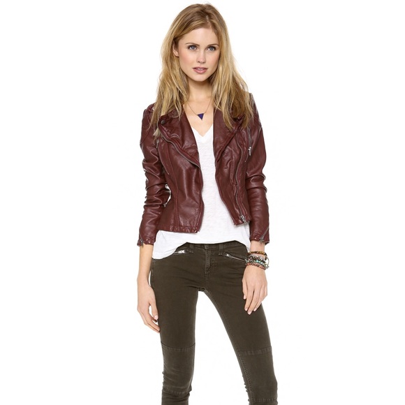 NEW W/O TAGS! Vegan distressed leather jacket
