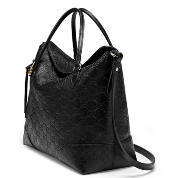 Gucci Bree Large Black Leather Tote EUC