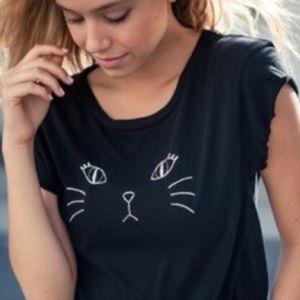 🌟SOLD🌟 Brandy Melville Cat Tee Black
