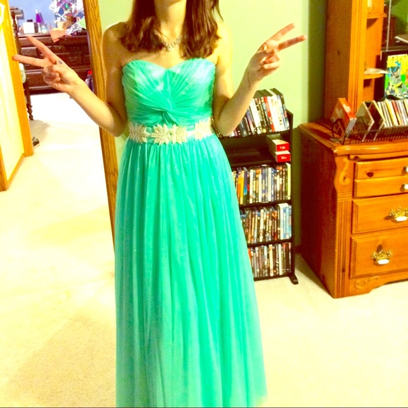 Seafoam green prom dress