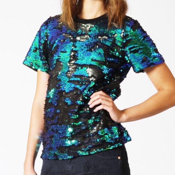 Cameo green sequined top