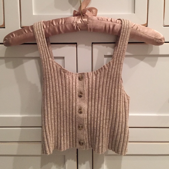 Silence+Noise- Vivian Button-Front Sweater Bra Top