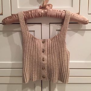 Silence+Noise- Vivian Button-Front Sweater Bra Top