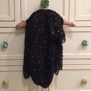 Black scarf with stars