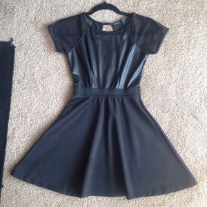 Black Latex/mixed fabric dress