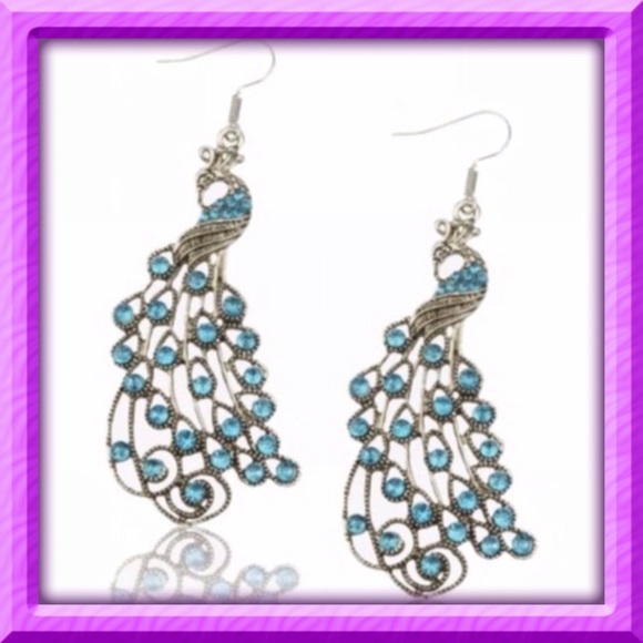 Peacock Earrings - Picture 2 of 2