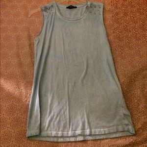 Sky blue wash shirt with studs