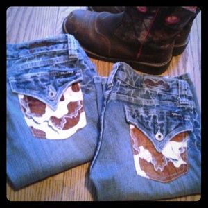 Lot of 2! Miss Me Jean's. .Cowhide Pocket