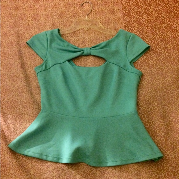Teal Peplum Shirt