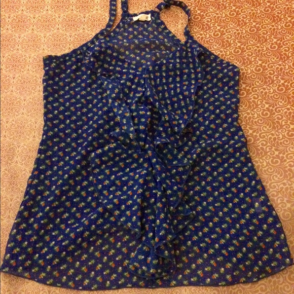Blue ruffle shirt