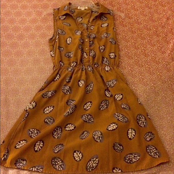 Leaf dress (yellow mustard)
