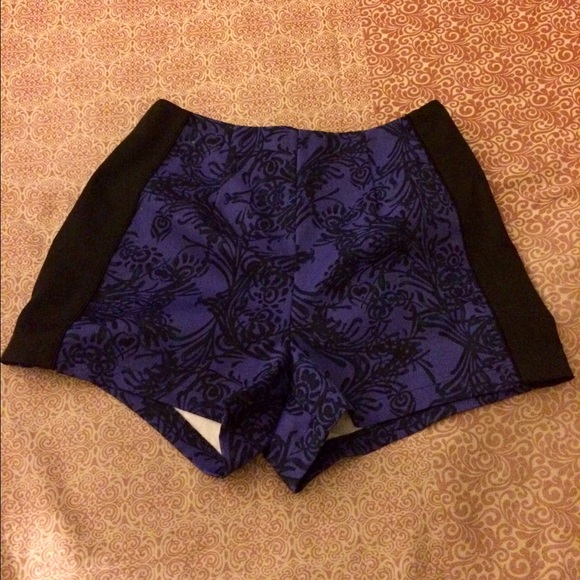 Black & blue sequin high waisted short