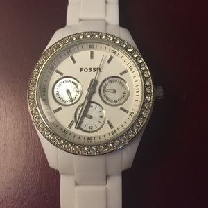 White fossil watch