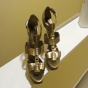 Bronze platform gladiator sandal