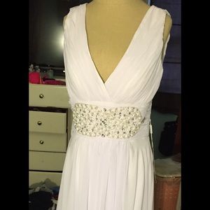 White chiffon prom dress