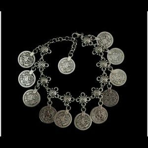 SOLD Beautiful bohemian style coin anklet/bracelet