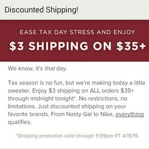 TODAY ONLY!  $3 shipping on $35+