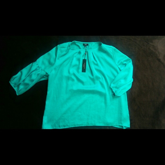 NWT Talbots teal blouse - sz 16WP