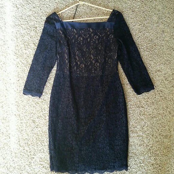Elegant lace blue cocktail dress