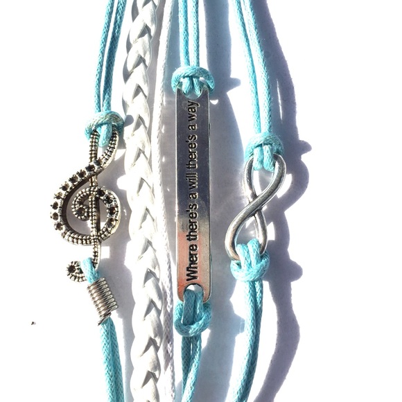 Jewelry - Blue and white Infinity treble clef bracelet