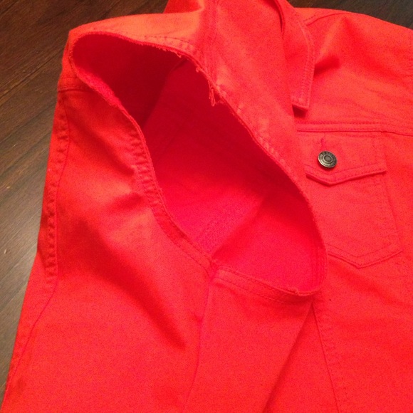 NWOTS OLD NAVY SZ XL JACKET SLEEVELESS ORANGE RED - Picture 3 of 3