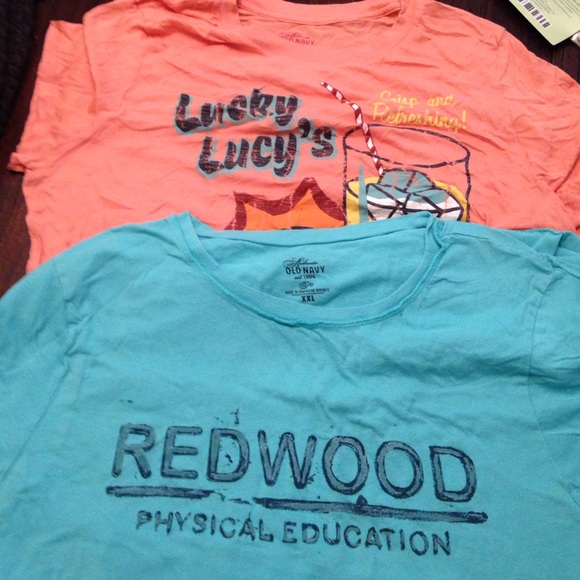NWOTS Old navy vintage SZ XXL AQUA ORANG lot of 2