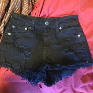 American eagle black high waisted shorts
