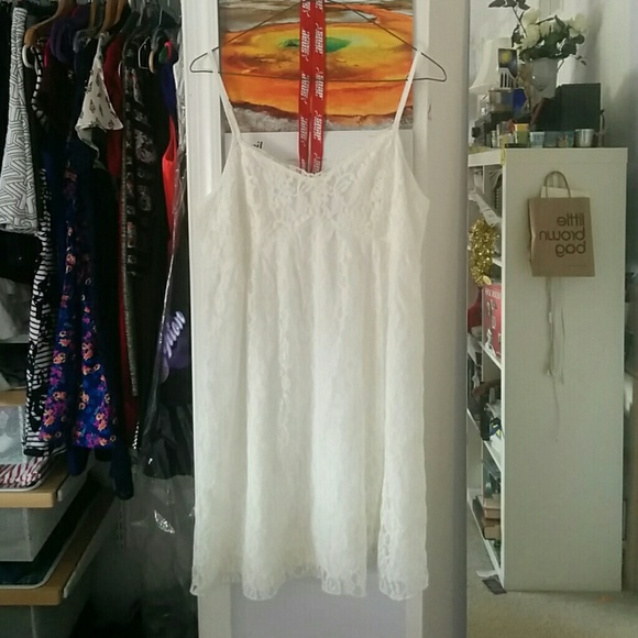 White lace midi length sundress