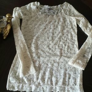 Free People lace top off white large