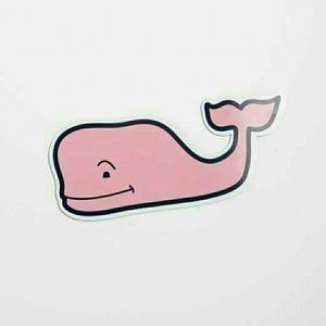 One classic pink whale sticker