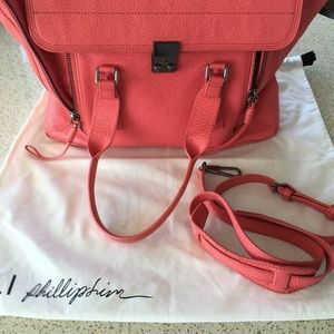 LARGE PHILIP LIM PASHLI SATCHEL IN CORAL