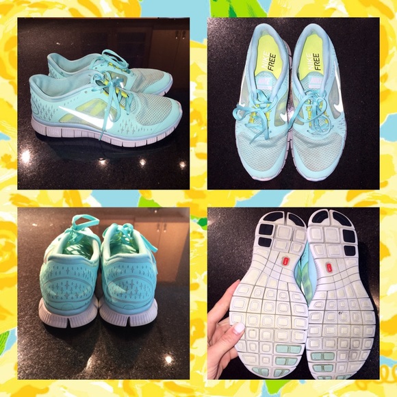 SOLD ❌ Tiffany Blue Nike Free Running Shoes - Picture 2 of 3