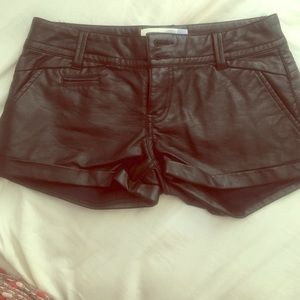 Black leather shorts