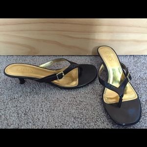 Dark Brown Patent Leather Dress Sandals