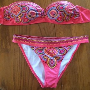 VS bandeau bikini bathing suit pink