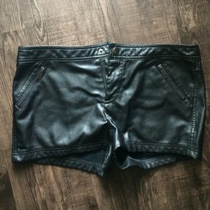 Leather shorts