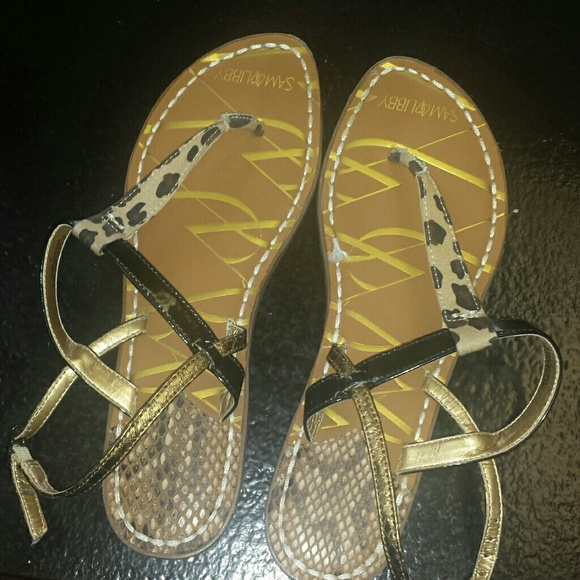 Black and gold sandals