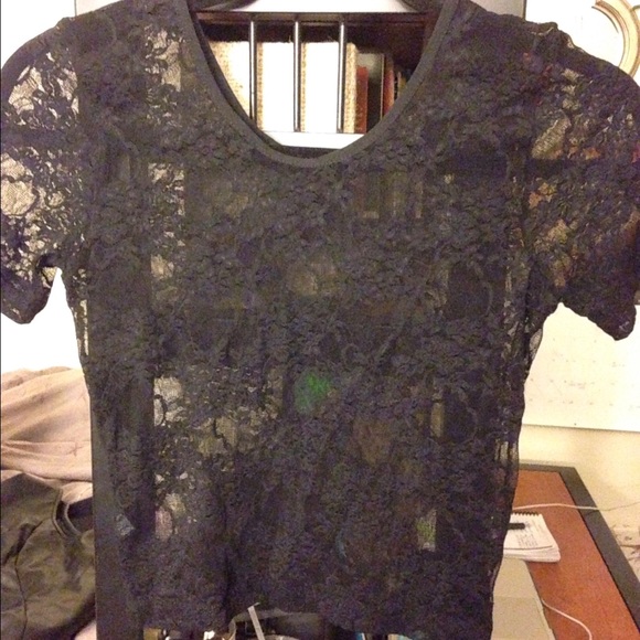 Sheer lace crop top