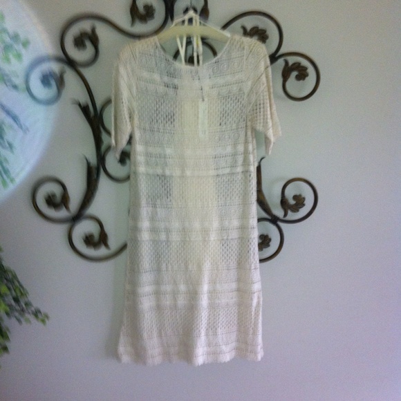 CROCHET BOHO DRESS IN IVORY - Picture 2 of 4