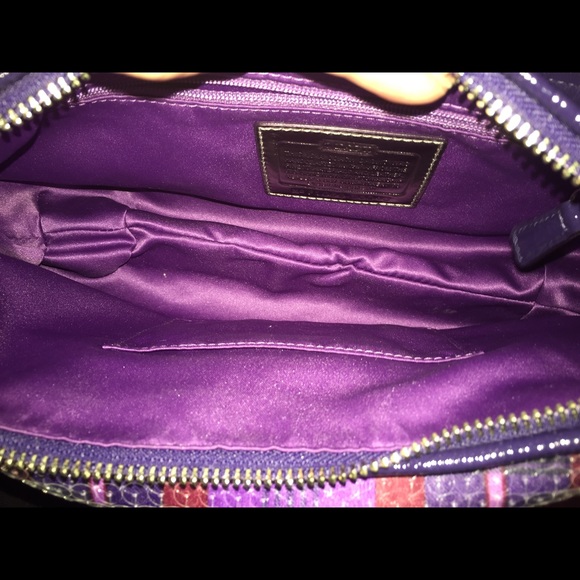 COACH POPPY SEQUIN TARTAN BAG Like new - Picture 3 of 3