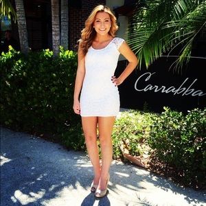 Fitted White Lace Dress